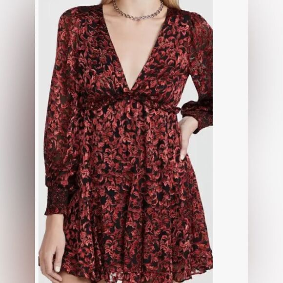 Alice + Olivia Dresses & Skirts - NWOT 𝅺ALICE + Olivia Briar Floral Blouson Long Sleeve Silk Blend Dress SIZE 2